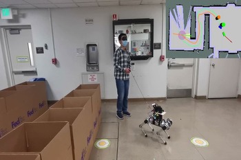 Picture Of Man Testing The Robotic Guide Dog